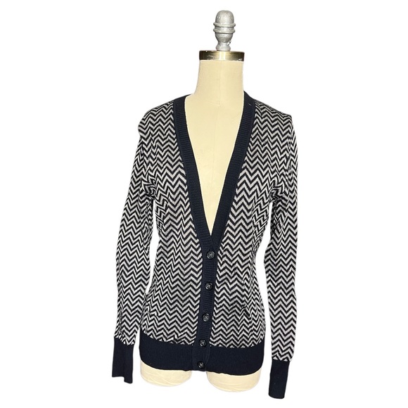 Banana Republic Metallic Zigzag Cardigan size S - Picture 2 of 15